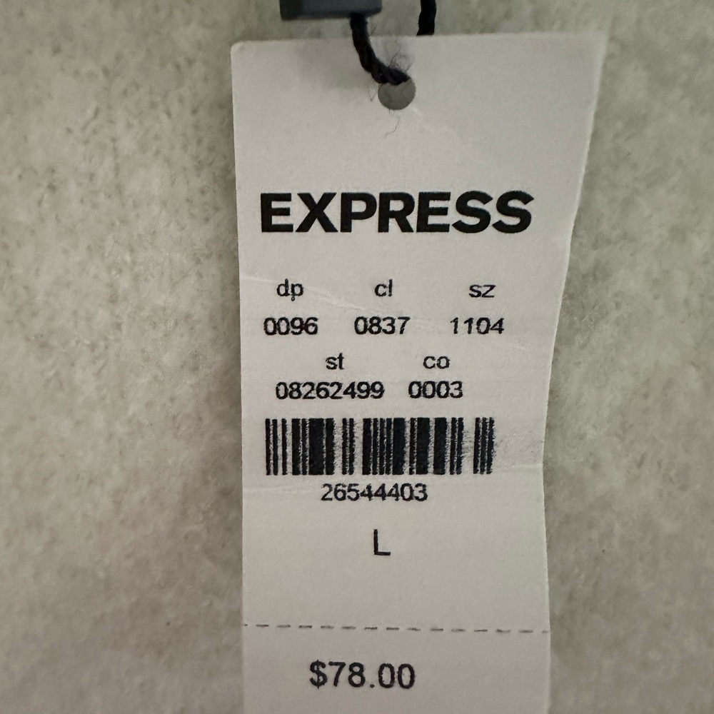 Women’s Size L Cream Express Crew Neck Sweater - Picture 4 of 5